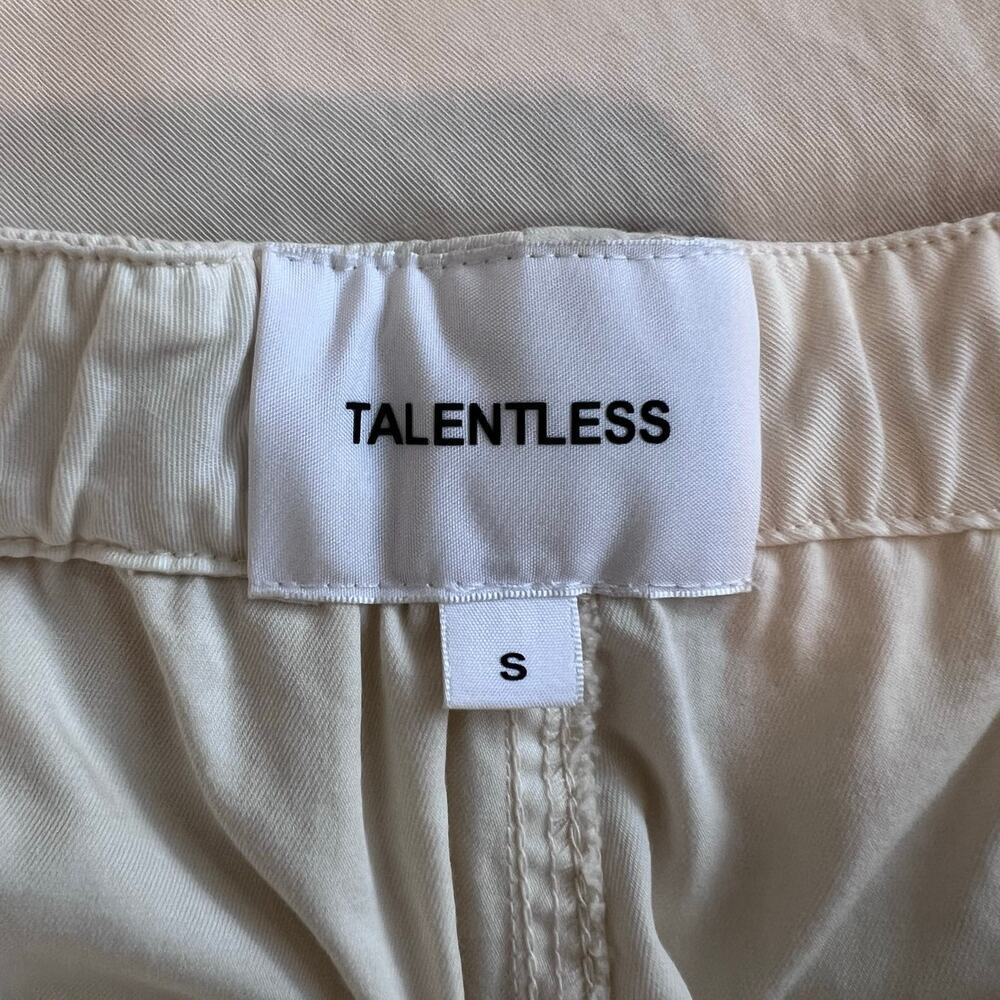 Talentless Cargo Pant Drawstring Wide Leg in Cream Casual Streetwear Women Small - Picture 15 of 16